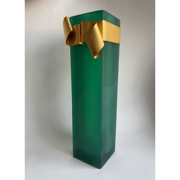Martha Sturdy Resin Vase Rare Green Golden Bow - Picture 4 of 13